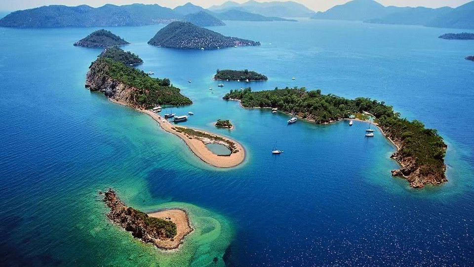 Göcek koyları havadan görünüm